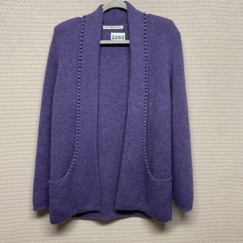 NWOT Simply Natural Purple Open Front Cardigan Women OneSize Peru Alpaca/Acrylic
